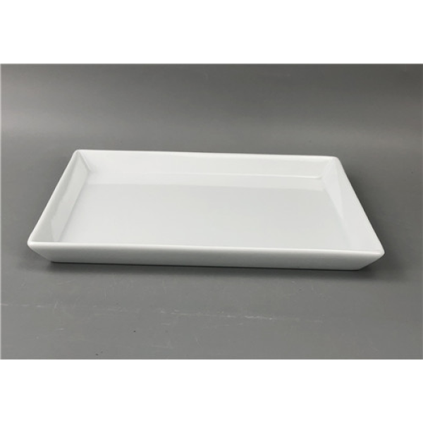 长方形陶瓷白盘 单色清装 陶瓷