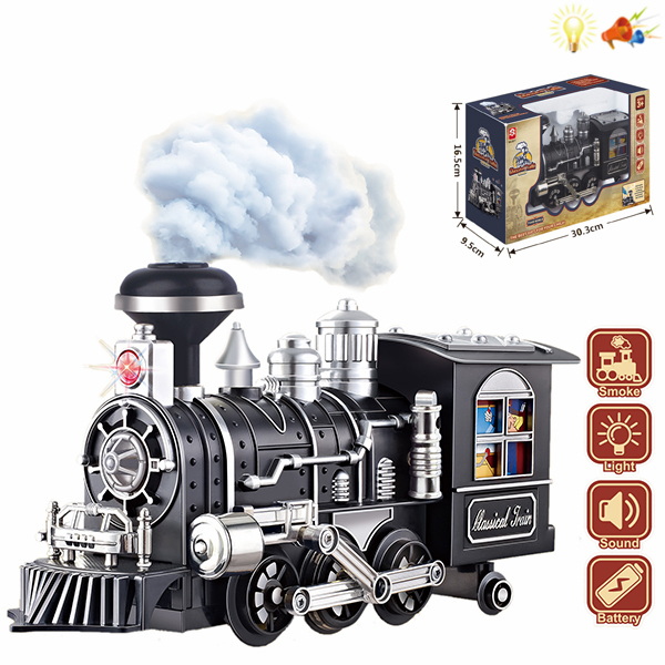 古典蒸汽火车 电动 万向 灯光 声音 不分语种IC 塑料