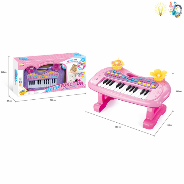 24键琴 2色 卡通 灯光 音乐 不分语种IC 塑料