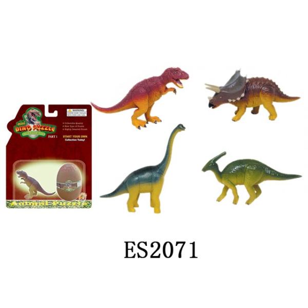4款6~7cm拼装喷漆恐龙 塑料
