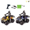 庞巴迪ATV越野摩托车带USB线 遥控 1:10 4轮 4通 灯光 包电 黑轮 塑料