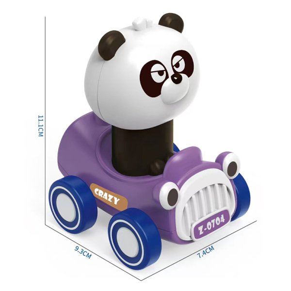 12PCS 熊猫按压车 压力 塑料