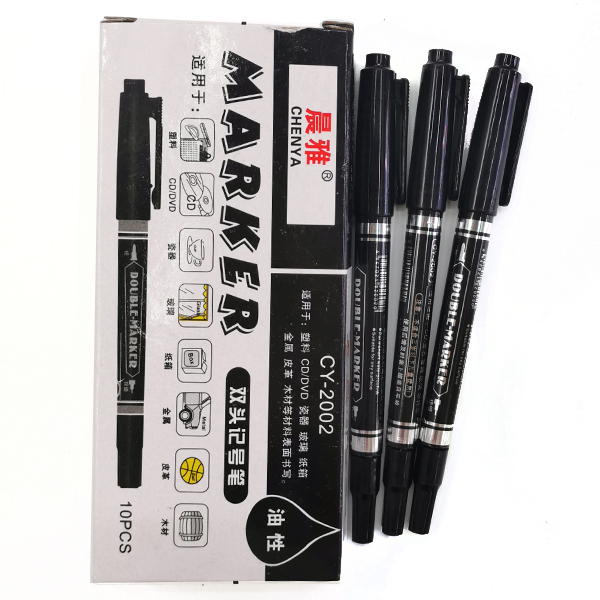 10PCS 14CM 黑色油性双头记号笔 塑料