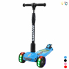 PU悍马轮可调高可折叠滑板车 黑红蓝粉4色 滑板车 三轮 灯光 塑料