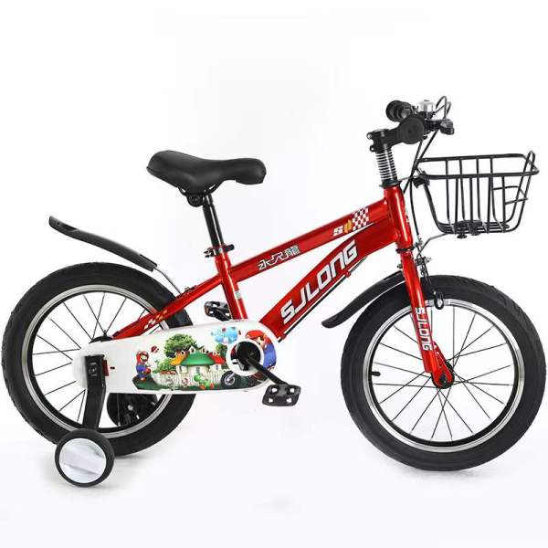 儿童16寸静音辅助轮自行车 单色清装 金属