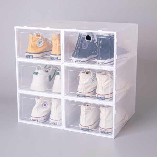 透明白框收纳鞋盒【33*23*14CM】 单色清装 塑料