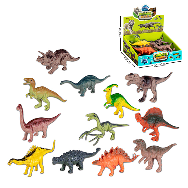 12PCS 12款恐龙  塑料