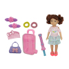 娃娃带行李箱,手提包,梳子,卷发棒,发夹,发束 14寸 搪胶