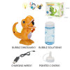 充电版恐龙泡泡机带USB,泡泡水,尖头瓶盖 橙色 灯光 音乐 包电 不分语种IC 塑料