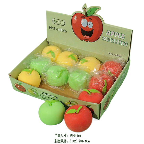 12PCS 苹果捏捏乐 3色 塑料