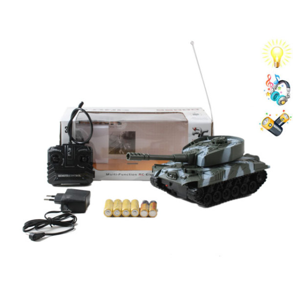 坦克带充电器 遥控 4通 灯光 音乐 不分语种IC 包电 喷漆 塑料