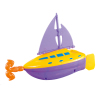 12PCS 拉线游水帆船+汽船 塑料