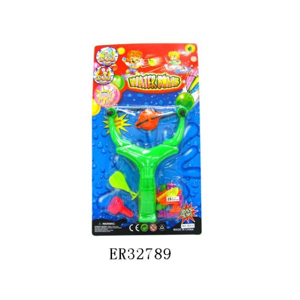 蛙型弹弓配25只庄荧光气球2色 塑料