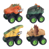 4款式恐龙车 回力 黑轮 塑料