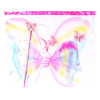 双层彩色蝴蝶翅膀+天使棒+发夹 布绒
