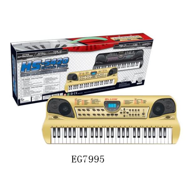 54键多功能金色电子琴带麦克风,充电器,铁网,LED显示器 仿真 不分语种IC 塑料