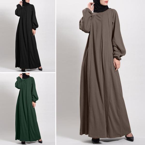 气质通勤纯色连衣裙 100%聚酯纤维 女人 S-5XL 长袖 纺织品