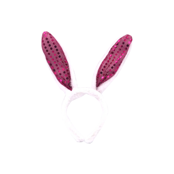 珠片长兔耳朵头箍  塑料