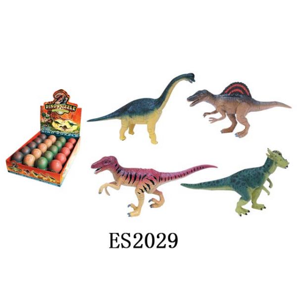 20PCS 4款11.3~13.8cm拼装恐龙 塑料
