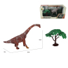 恐龙带树(恐龙颜色随机) 塑料