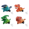 4款式仿真恐龙玩具车(恐龙双色注塑成型) 惯性 黑轮 塑料