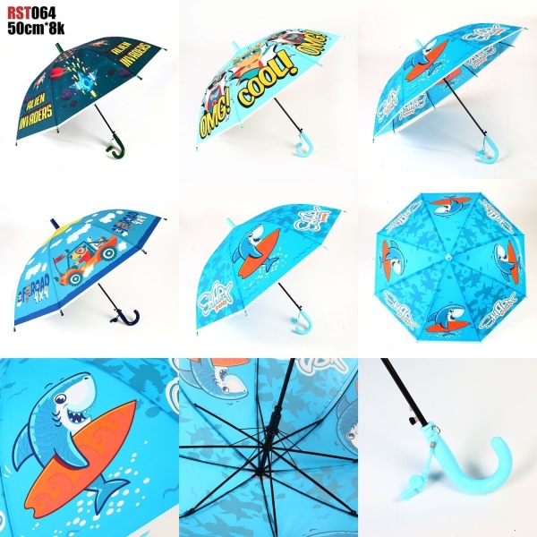 儿童卡通塑料雨伞 单色清装 塑料