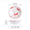 7英寸水蜜桃印花系列陶瓷荷口盘 单色清装 陶瓷