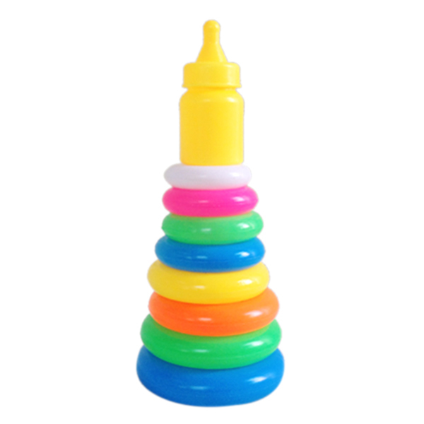 奶瓶彩虹套圈彩虹塔 圆形 塑料