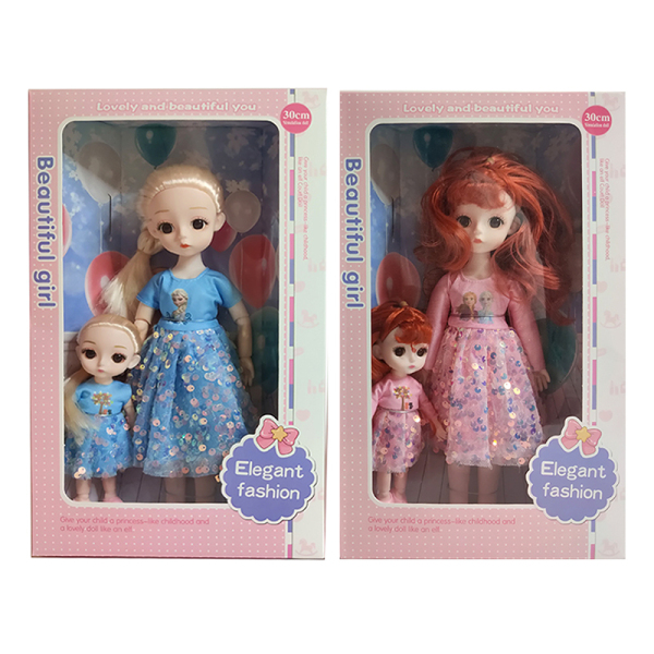 2款式关节娃娃带小娃娃 12寸 塑料