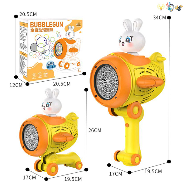 卡通兔兔泡泡棒 电动 灯光 音乐 包电 英文IC 实色 塑料