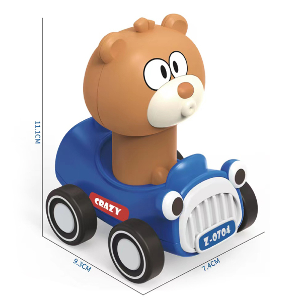 12PCS 小熊按压车 压力 塑料