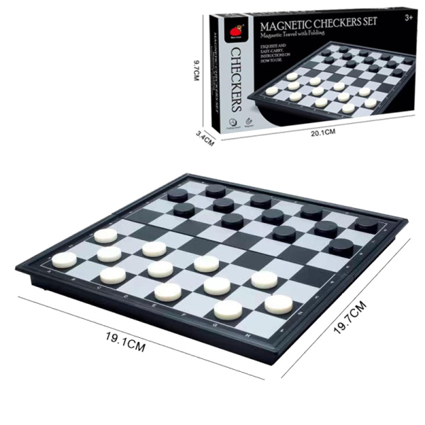 折叠磁性64格国际跳棋 游戏棋 塑料