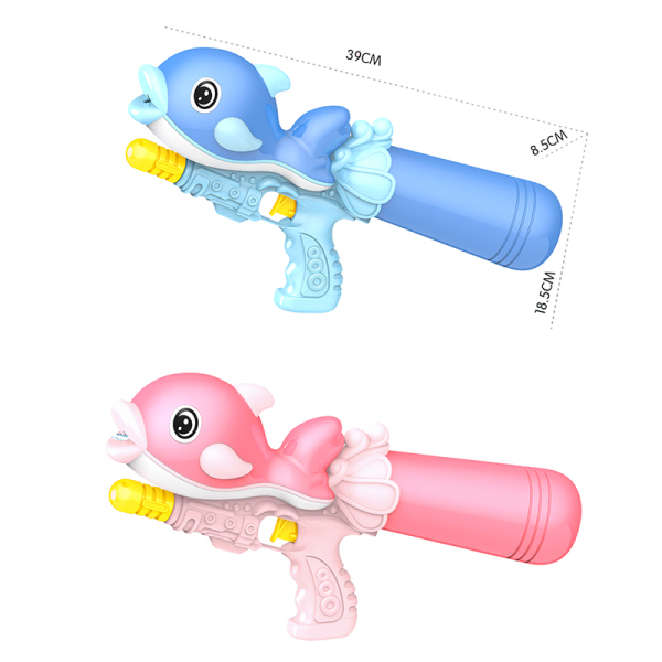 充气海豚水枪2色  实色 塑料