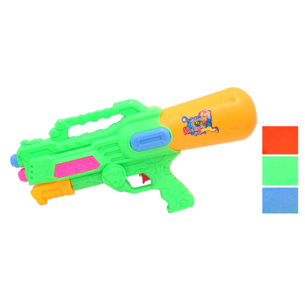 实色双喷打气水枪橙,天蓝,绿3色 塑料