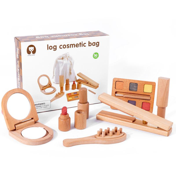 儿童木制玩具原木化妆包【23*18*6CM】 单色清装 木质
