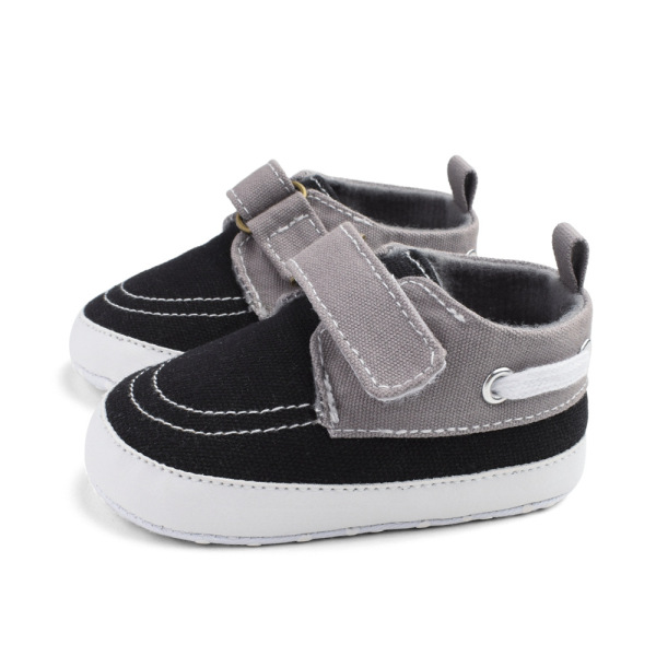帆布婴儿学步鞋 新生儿（1岁以内） 11-13 黑色 OPP袋 OPP袋 布料