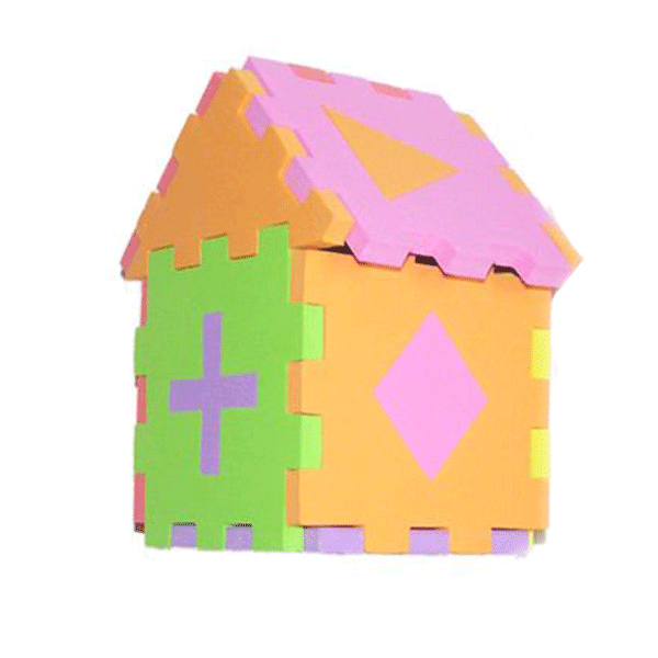 几何图形智力自装小屋拼图 塑料