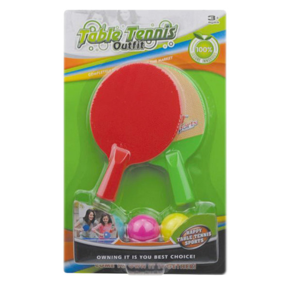 乒乓球拍带3粒球 塑料