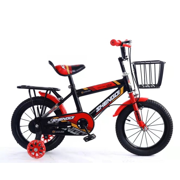 儿童16寸高碳钢车架闪光辅助轮自行车 单色清装 金属