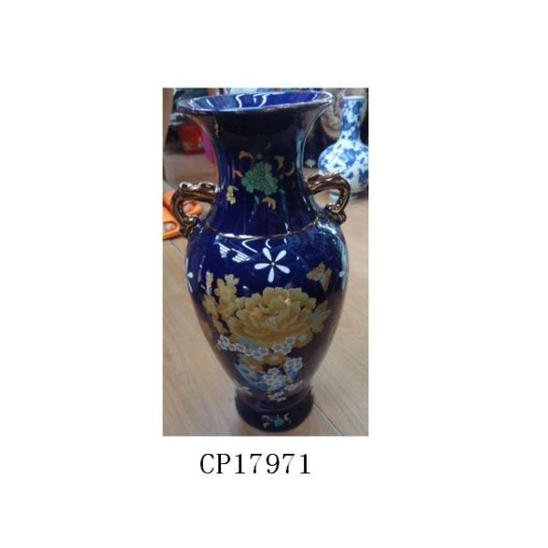 35*15cm14寸蓝釉花瓶 陶瓷