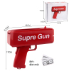 粉色Super GUN喷钱枪+100张纸币 纸弹 手枪 实色 塑料