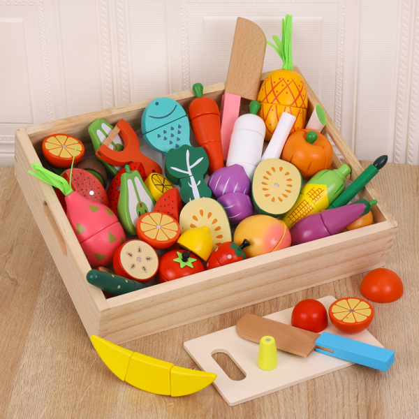 【全套水果蔬菜】大木盒 单色清装 木质