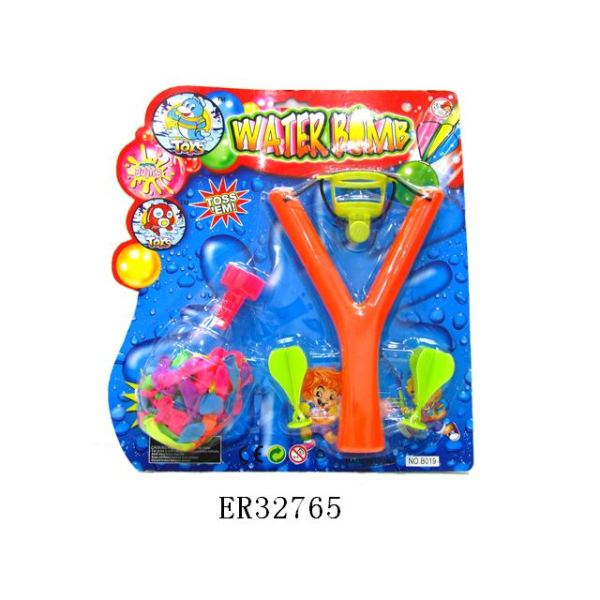 Y型弹弓配80只庄荧光气球2色 塑料