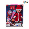 2只3D眼空身圣诞女孩肥童娃娃带雪宝,气球 10寸 音乐 英文IC 包电 搪胶