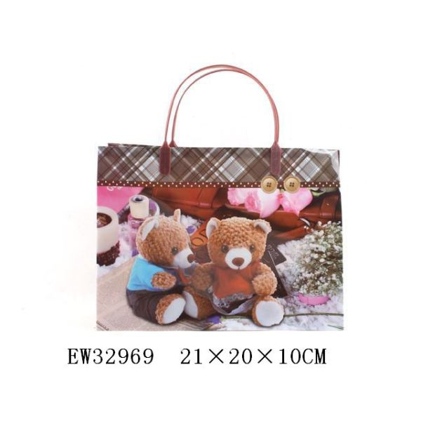 小号情侣熊环保横向礼品袋(12pcs/opp) 塑料