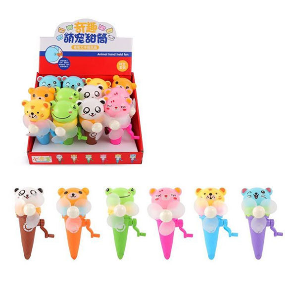 12PCS 6款冰淇淋风扇(中文包装) 手摇 塑料