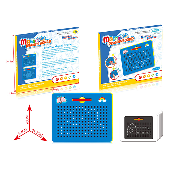 大号714珠卡通动物儿童磁力画板配6张卡片,卡通贴纸 单色磁性 单面 塑料