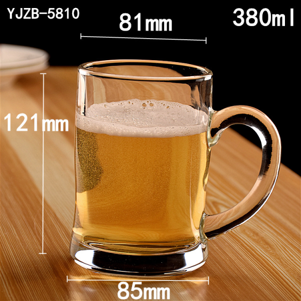 玻璃带把果汁洋酒啤酒杯【380ML】 单色清装 玻璃