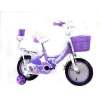儿童12寸静音胶皮辅助轮自行车 单色清装 金属