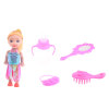 小娃娃带梳子,镜子,手提包,奶瓶 3寸 塑料